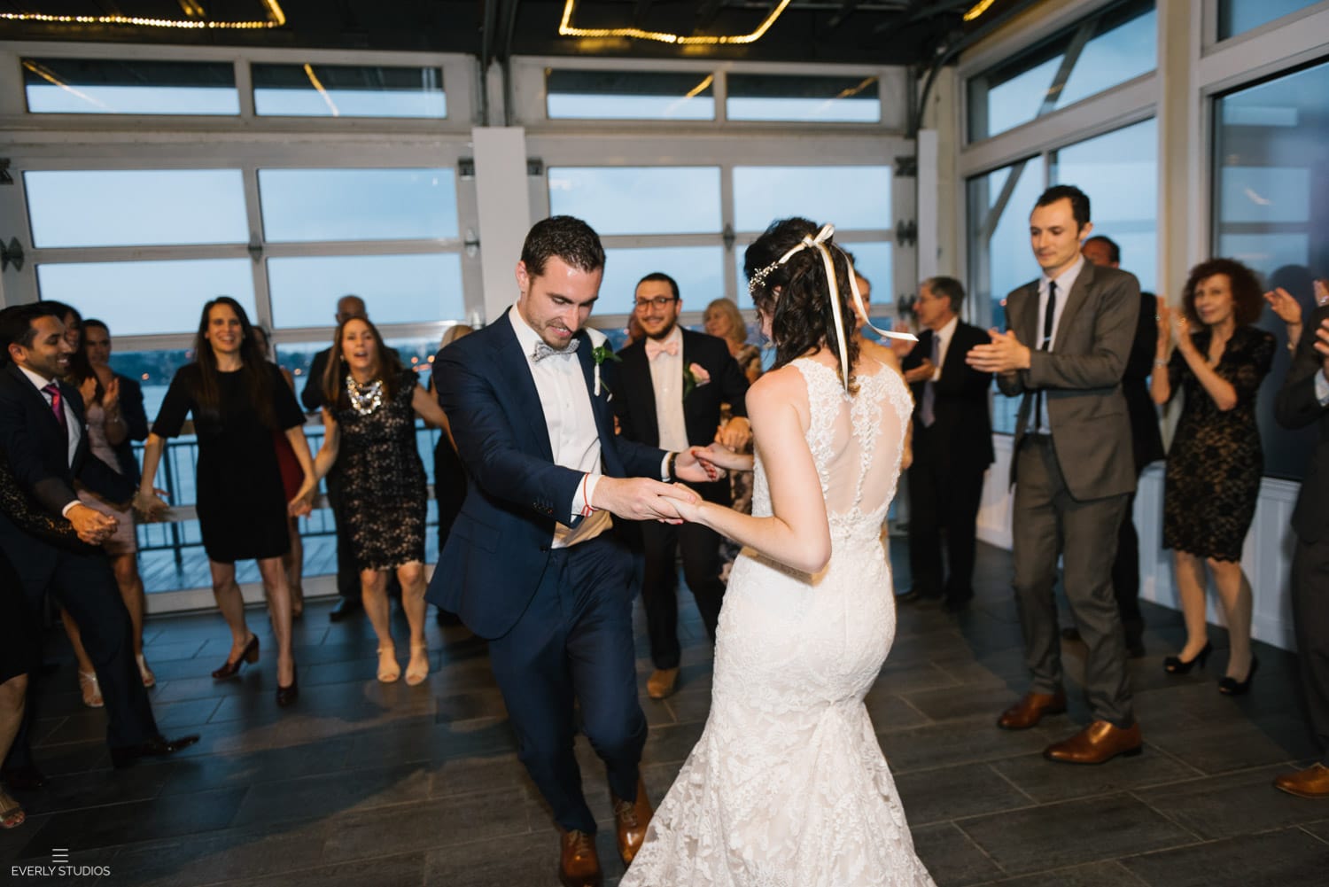 Chelsea Piers Sunset Terrace wedding reception in NYC
