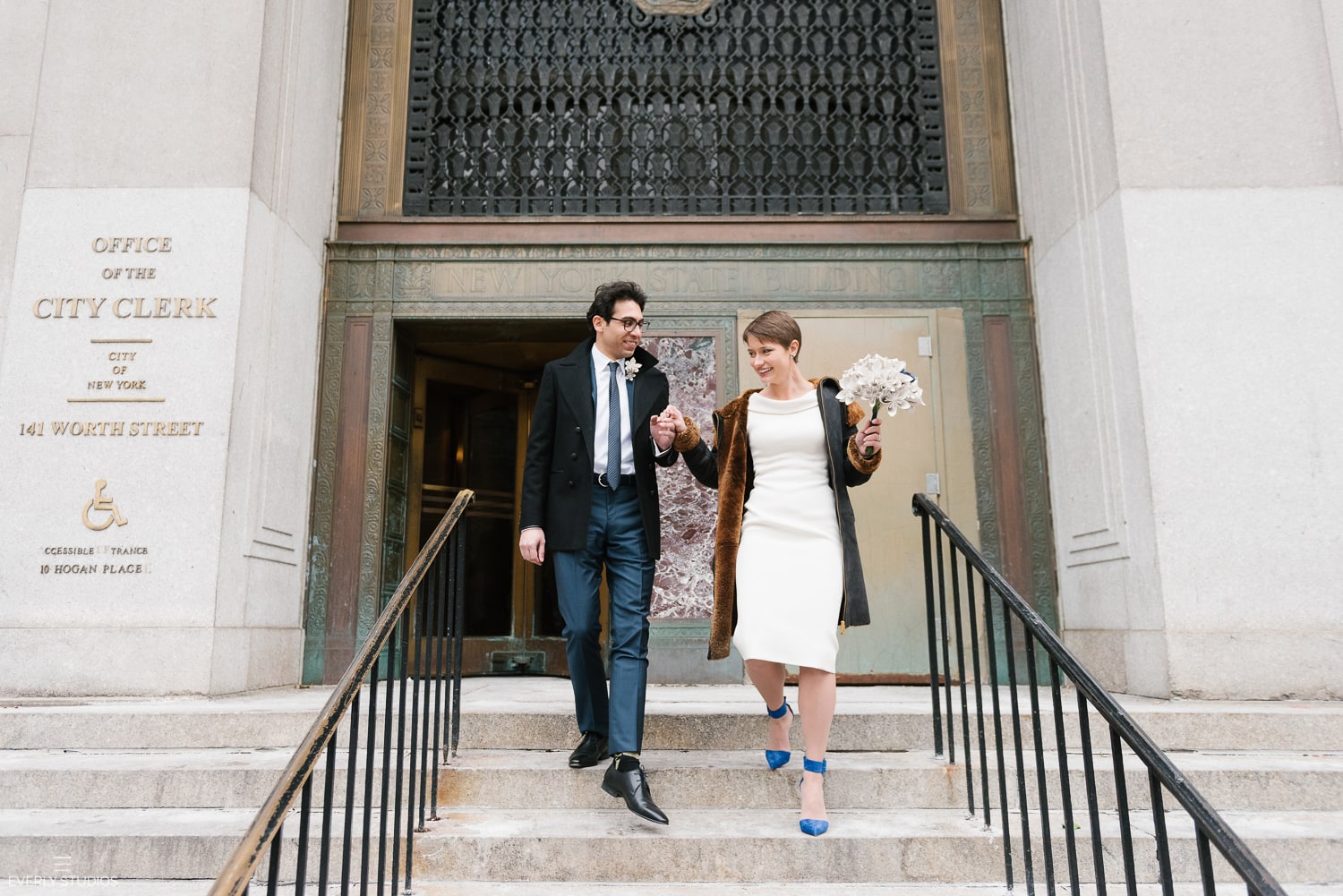 New York City Hall elopement wedding. Photos by New York wedding photographer Everly Studios, www.everlystudios.com