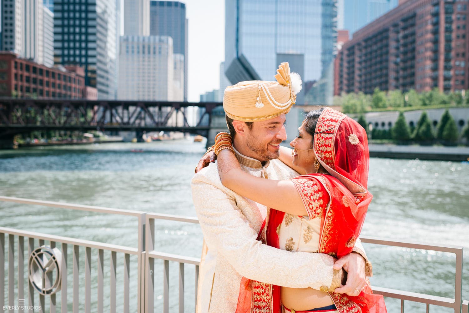 Wolf Point Ballroom wedding in Chicago. Photography by Indian wedding photographer NYC Everly Studios, www.everlystudios.com