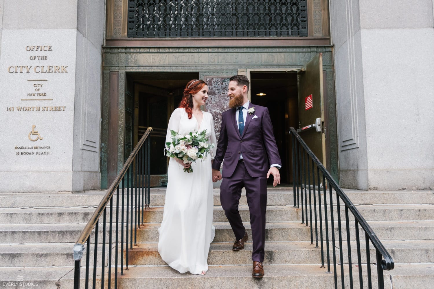 NYC City Hall elopement. Photos by NYC elopement photographer Everly Studios, www.everlystudios.com