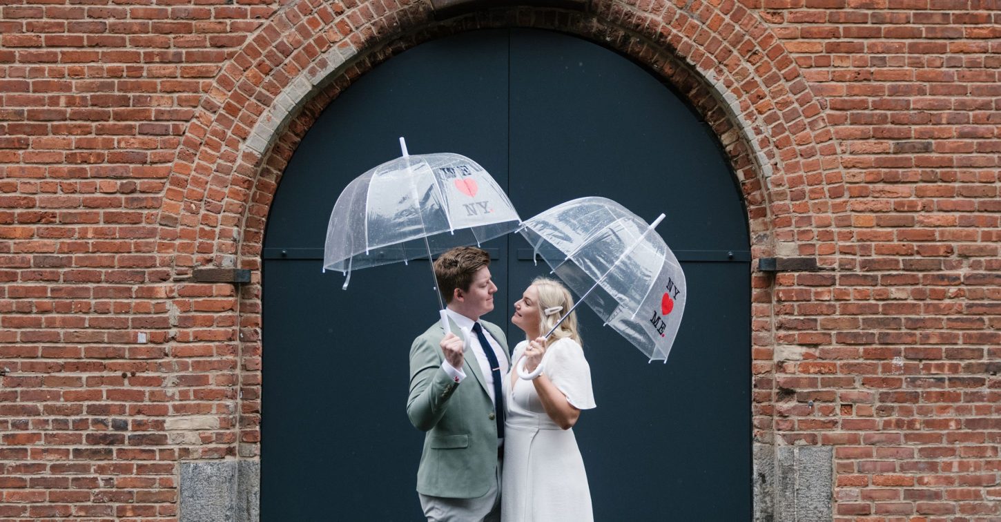 rainy day elopement in NYC