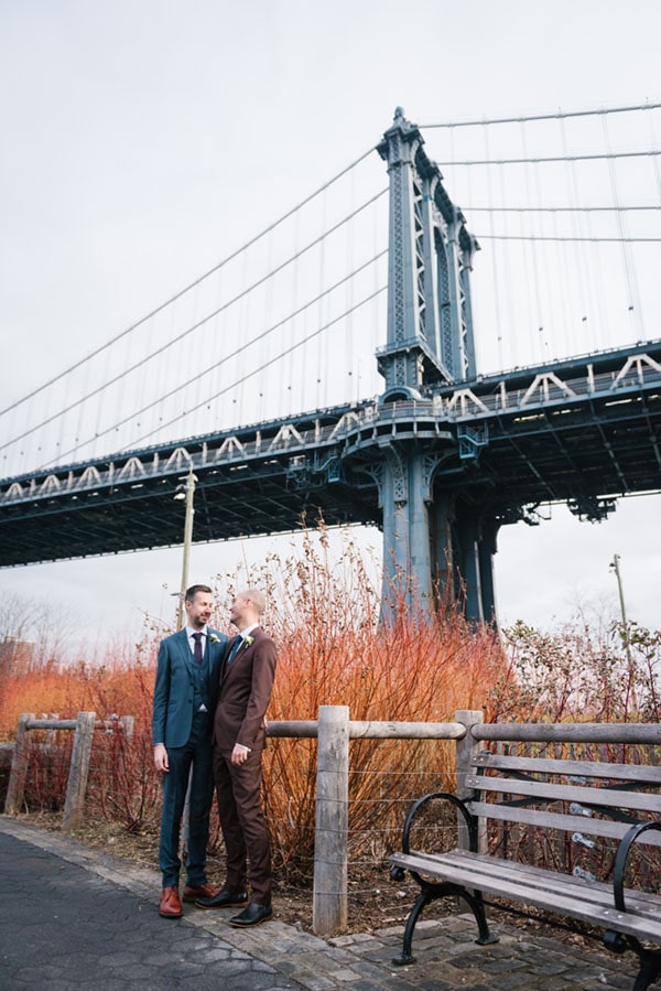 gay NYC elopement at Brooklyn Bridge Park