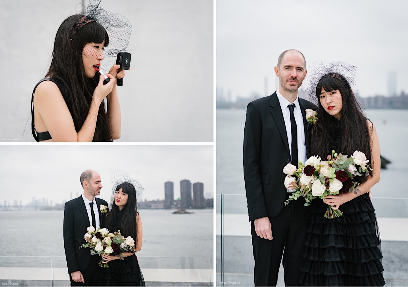 Roosevelt Island wedding at Four Freedoms Park. Photos by NYC wedding photographer Everly Studios.