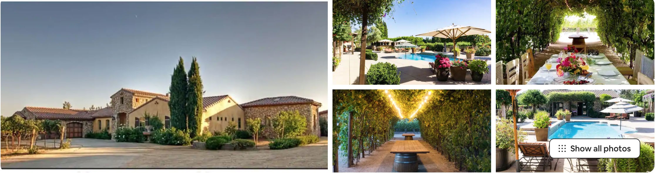 Northern California Airbnb wedding venue Villa Riposo
